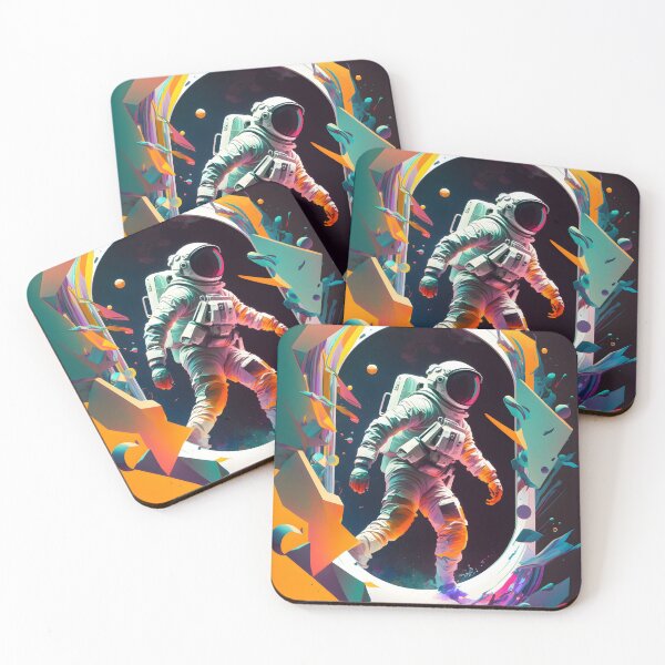 Item preview, Astronaut in Cosmic Portal - Vibrant Abstract Art with Pop Art Style designed and sold by Hipatye26.