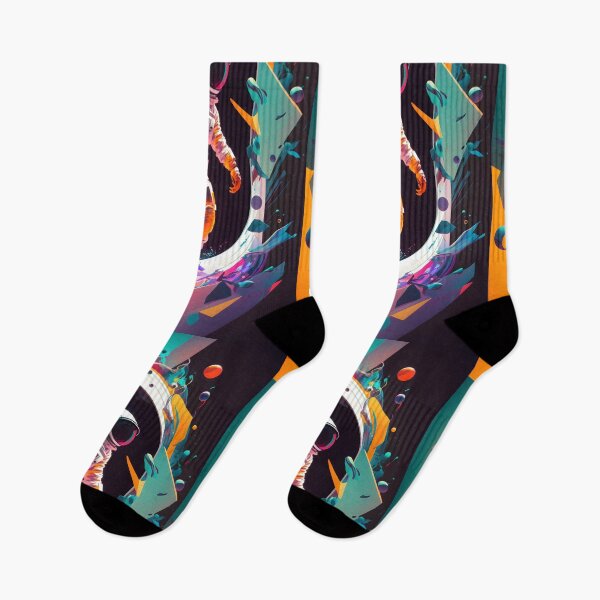 Item preview, Astronaut in Cosmic Portal - Vibrant Abstract Art with Pop Art Style designed and sold by Hipatye26.