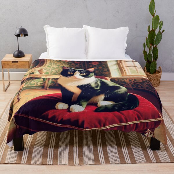 Item preview, Gustav Klimt Cat on Red Cushion designed and sold by Vicky Brago-Mitchell®.
