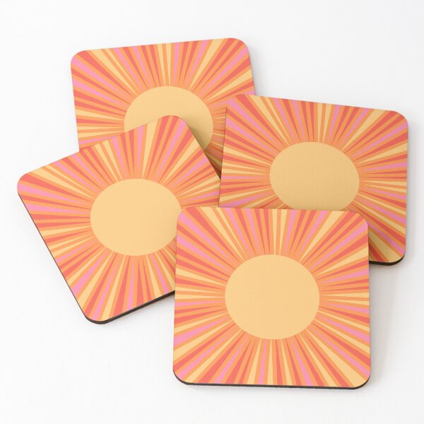Item preview, Summer Sun Retro Sun Rays Yellow Orange Pink designed and sold by kierkegaard.