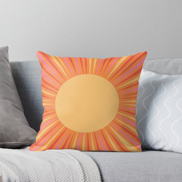 Item preview, Summer Sun Retro Sun Rays Yellow Orange Pink designed and sold by kierkegaard.