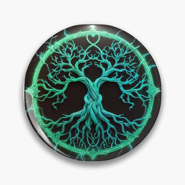 Item preview, Wildwarden Arboreal Sigil Stormy Glow Dark Fantasy Emblem designed and sold by Falconwolf.
