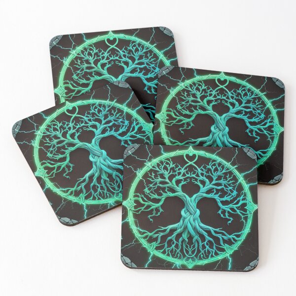 Item preview, Wildwarden Arboreal Sigil Stormy Glow Dark Fantasy Emblem designed and sold by Falconwolf.