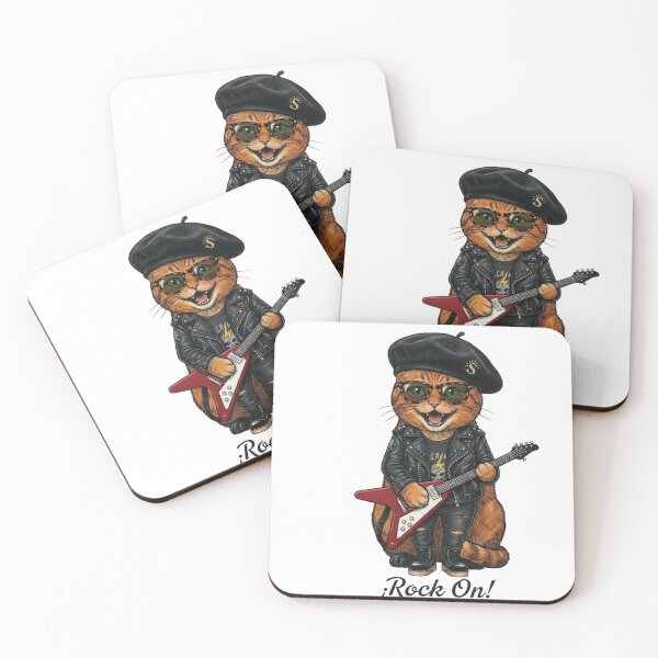 Item preview, Orange Tabby Cat Rock Star With Guitar designed and sold by Amberlakhal.