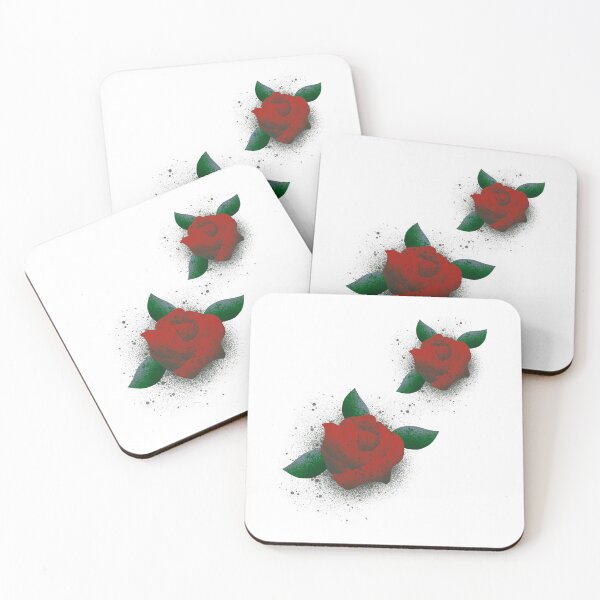Item preview, Red Rose Spray Paint Tattoo - Grunge Floral Illustration designed and sold by TheArtOfTreble.