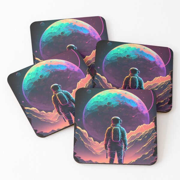 Item preview, Astronaut on Exotic Planet - Cosmic Art with Vibrant Colors designed and sold by Hipatye26.