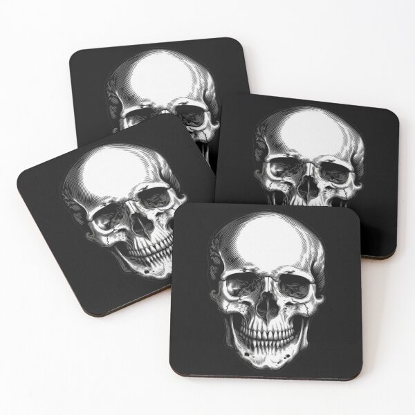 Item preview, Vintage Woodcut Skull - Hand Drawn Gothic Engraving Art designed and sold by MakarenaCreate.