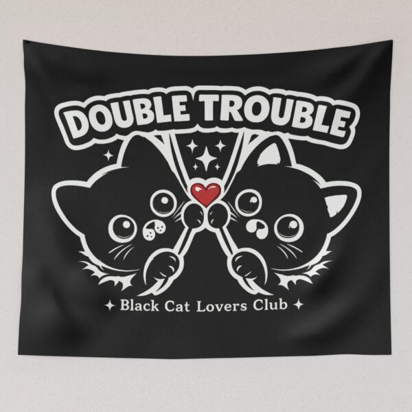 Item preview, Double Trouble Black Cats – Cute Kawaii Black Cat Lo designed and sold by CatLovers Studio.