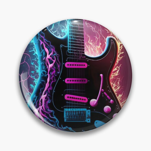 Item preview, Neon Electric Guitar - Art with Fire and Electricity Effects designed and sold by Hipatye26.