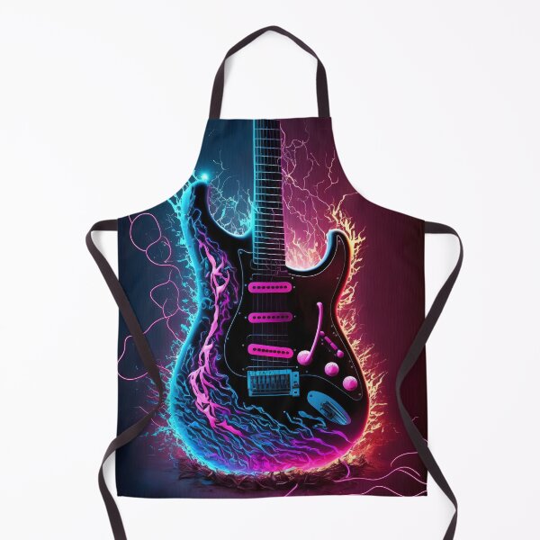 Item preview, Neon Electric Guitar - Art with Fire and Electricity Effects designed and sold by Hipatye26.