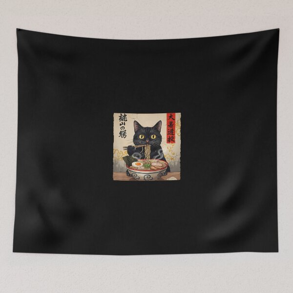 Item preview, Kawaii Black Ramen Cat designed and sold by Trungles-tee.