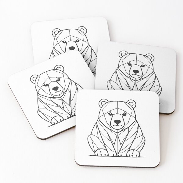 Item preview, Minimalist Bear Line Art – Modern Symmetrical Wildlife Illustration - 1 designed and sold by RELAX STATION.