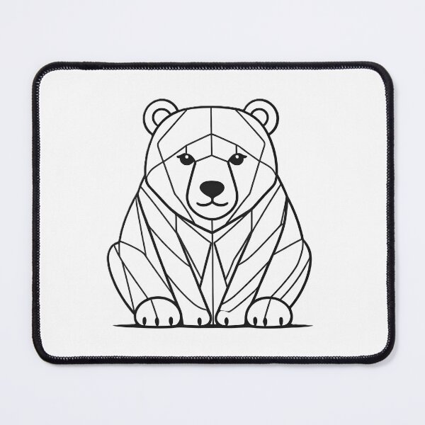 Item preview, Minimalist Bear Line Art – Modern Symmetrical Wildlife Illustration - 1 designed and sold by RELAX STATION.