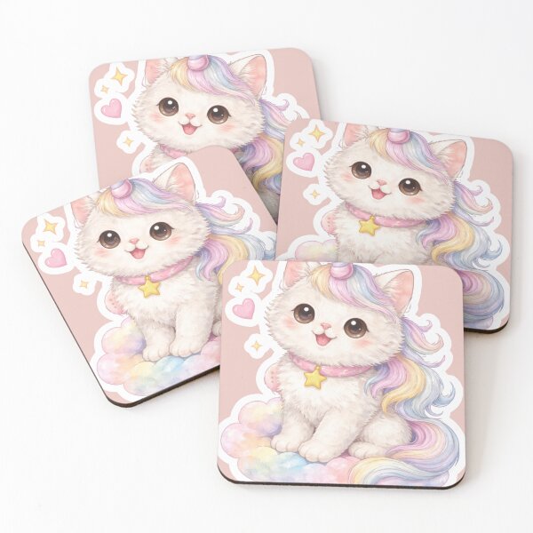 Item preview, Cute Unicorn Kitten – Kawaii Fantasy Cat Illustration designed and sold by HncFinds.