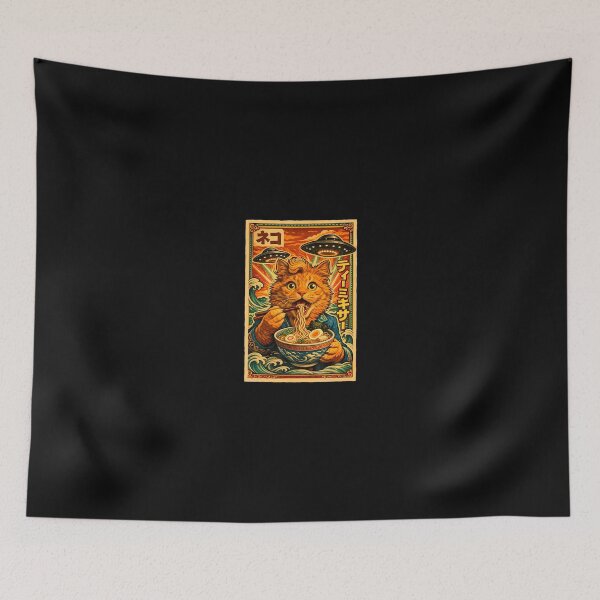 Item preview, UFO Ramen Cat Vintage Meme designed and sold by Trungles-tee.