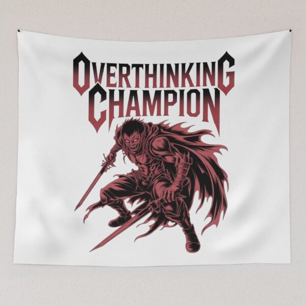 Item preview, Overthinking Champion Dark Warrior Graphic designed and sold by NewUSShop.