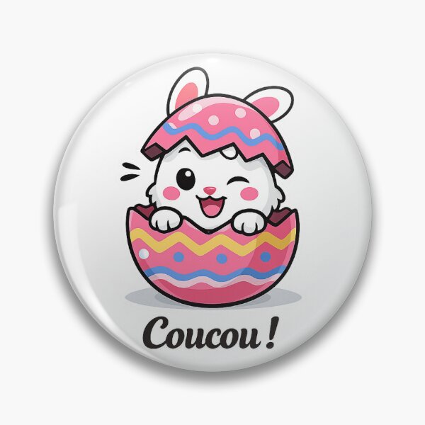 Item preview, Sticker Lapin de Pâques – Coucou dans l’Œuf (Fond Transparent) designed and sold by danti96.