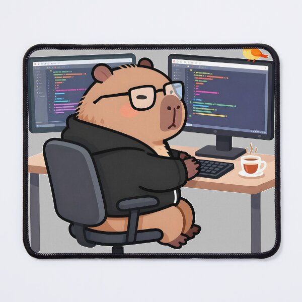 Item preview, Capybara Senior Developer: Chill Tech Mode?☕ designed and sold by BGM by AI.