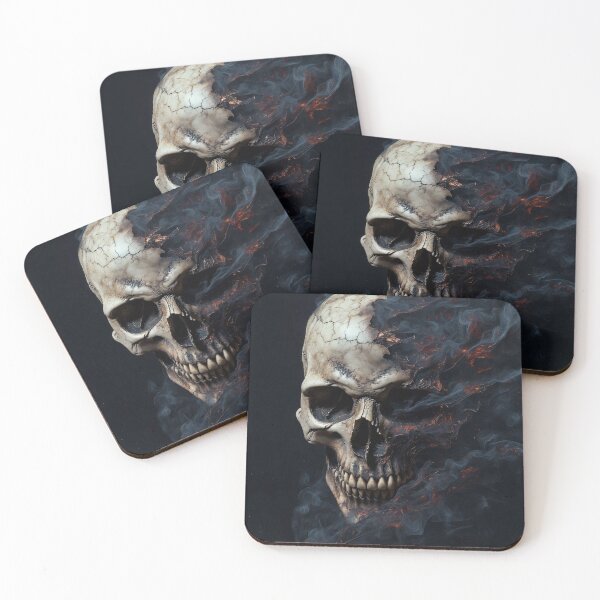Item preview, Infernal Smoldering Skull - Dark Fantasy Ember and Smoke Art designed and sold by MakarenaCreate.