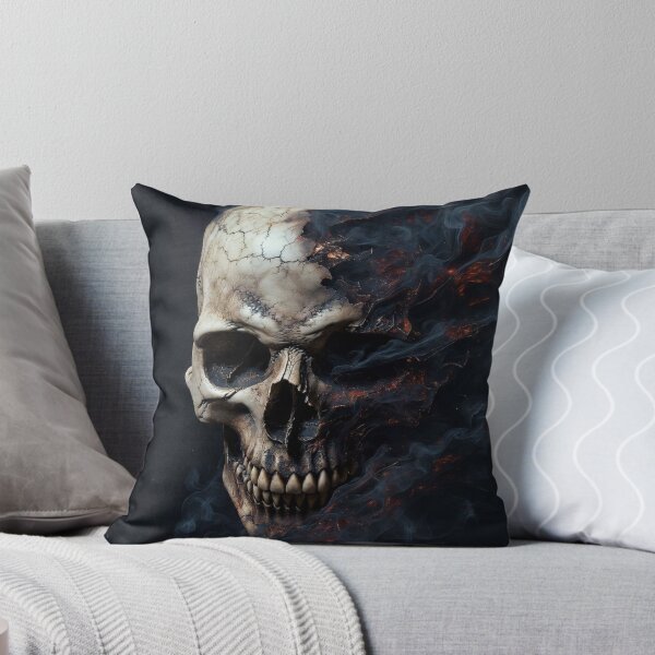 Item preview, Infernal Smoldering Skull - Dark Fantasy Ember and Smoke Art designed and sold by MakarenaCreate.