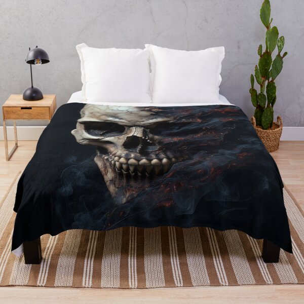 Item preview, Infernal Smoldering Skull - Dark Fantasy Ember and Smoke Art designed and sold by MakarenaCreate.