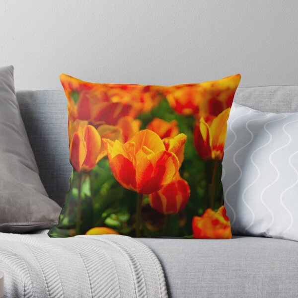 Fire Tulips of Washington DC Throw Pillow