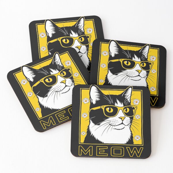 Item preview, Cool Cat With Sunglasses Meow designed and sold by pawcuddle.