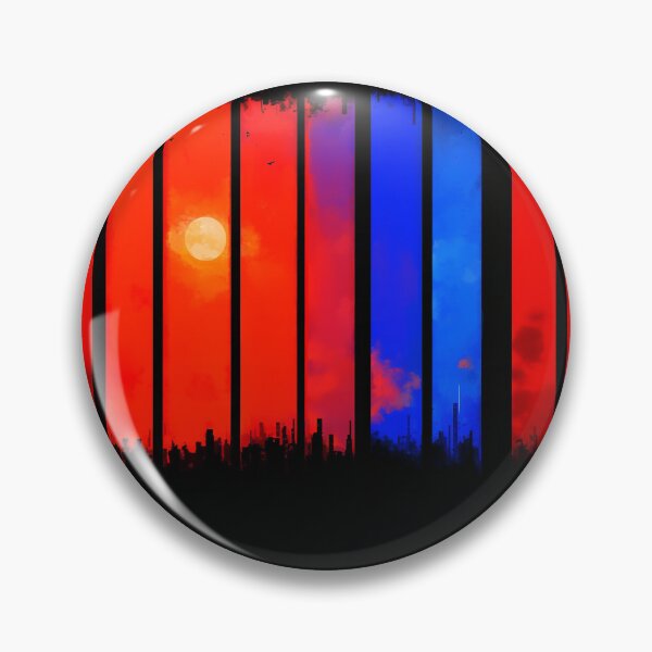 Item preview, Dystopian Sunset Skyline Through Bars designed and sold by bubblegoth.
