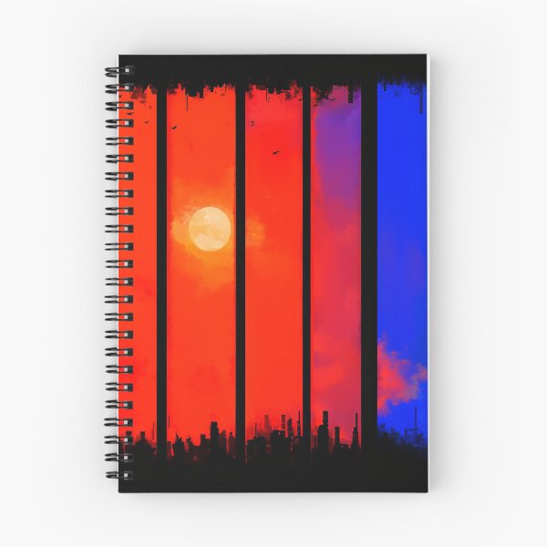 Item preview, Dystopian Sunset Skyline Through Bars designed and sold by bubblegoth.