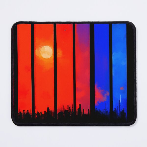 Item preview, Dystopian Sunset Skyline Through Bars designed and sold by bubblegoth.