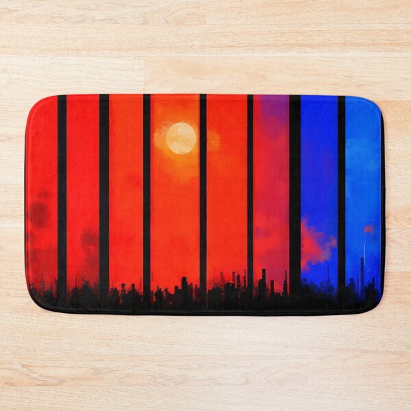 Item preview, Dystopian Sunset Skyline Through Bars designed and sold by bubblegoth.