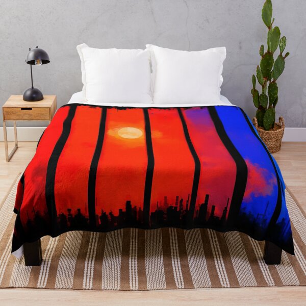 Item preview, Dystopian Sunset Skyline Through Bars designed and sold by bubblegoth.
