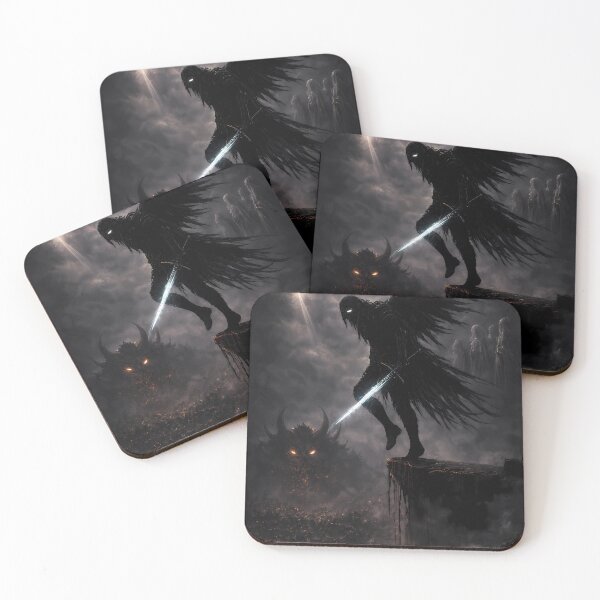 Item preview, Dark Angel vs Demon – Epic Fantasy Battle Art designed and sold by KnitOfShadoF.