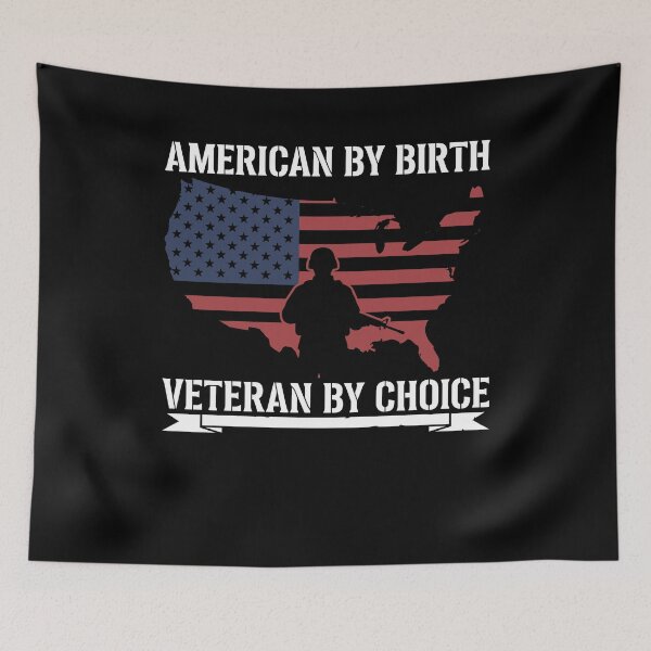 Item preview, American By Birth Veteran By Choice Soldier Map designed and sold by Dressed For  Duty.