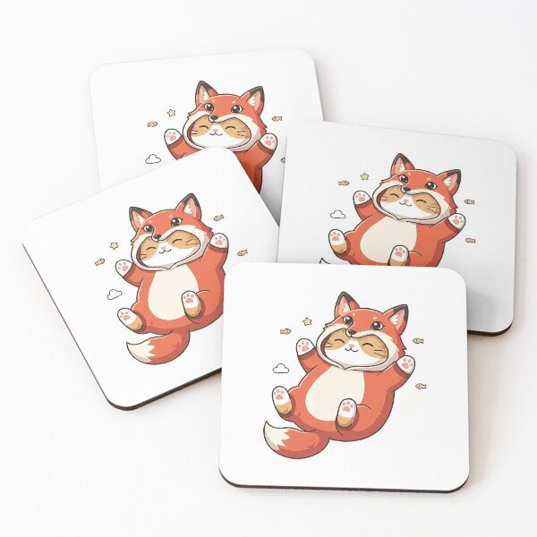 Item preview, Happy Ginger Cat in Cozy Fox Pajamas Kawaii Art designed and sold by NoopnyangStudio.