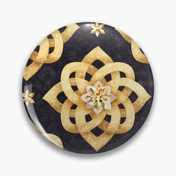 Item preview, Black Gold Celestial Floral Pattern designed and sold by bubblegoth.