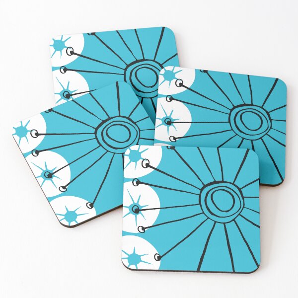 Item preview, Mid-Century Modern Cool, Calming Blue Sunburst Sleek Design designed and sold by DEC02.