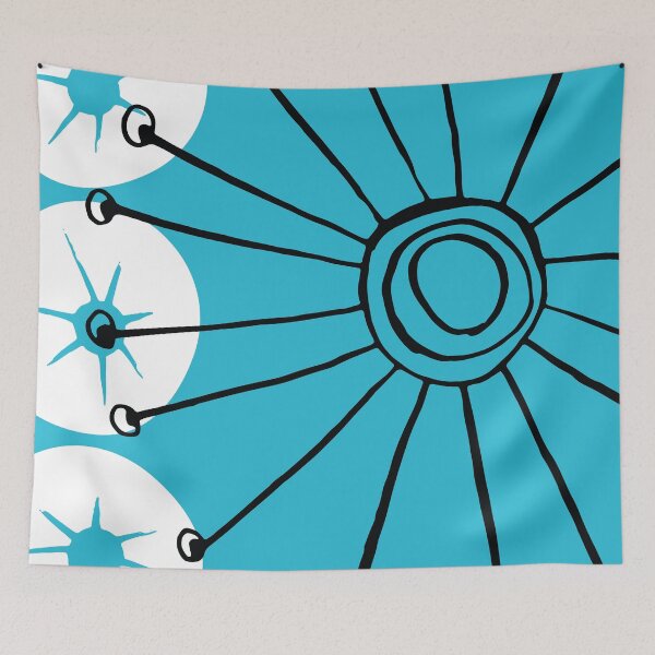 Item preview, Mid-Century Modern Cool, Calming Blue Sunburst Sleek Design designed and sold by DEC02.
