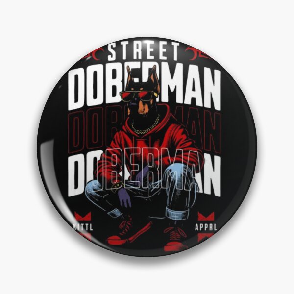 Item preview, Street Doberman - Edgy Urban Dog in Red Hoodie designed and sold by GenZFashion000.