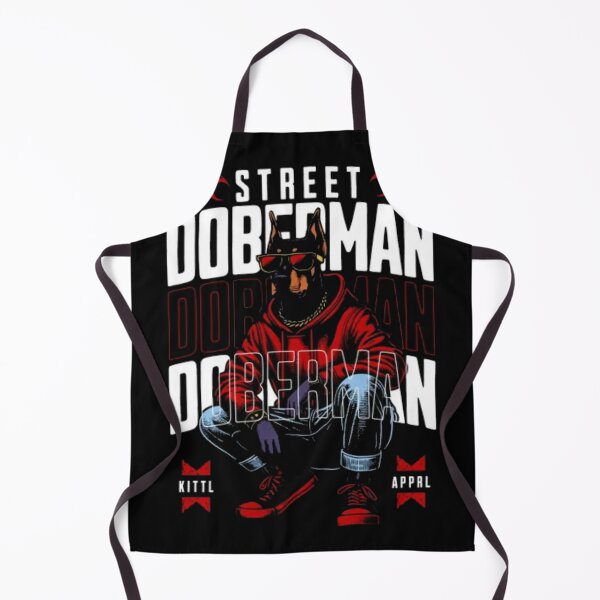 Item preview, Street Doberman - Edgy Urban Dog in Red Hoodie designed and sold by GenZFashion000.
