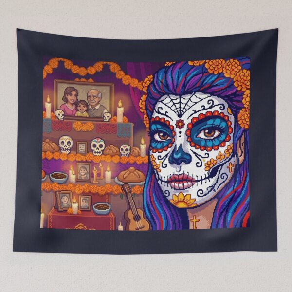 Item preview, Día de los Muertos Ofrenda Pixel Art designed and sold by KabronX.