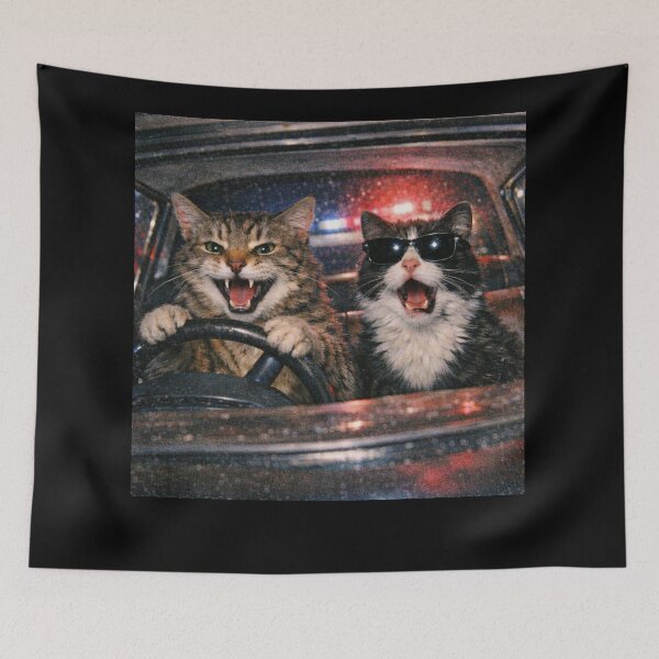 Item preview, Cat Meme Driving Funny Parody Potrait Graphic  Police Chase Vibes Humor designed and sold by will freed18.