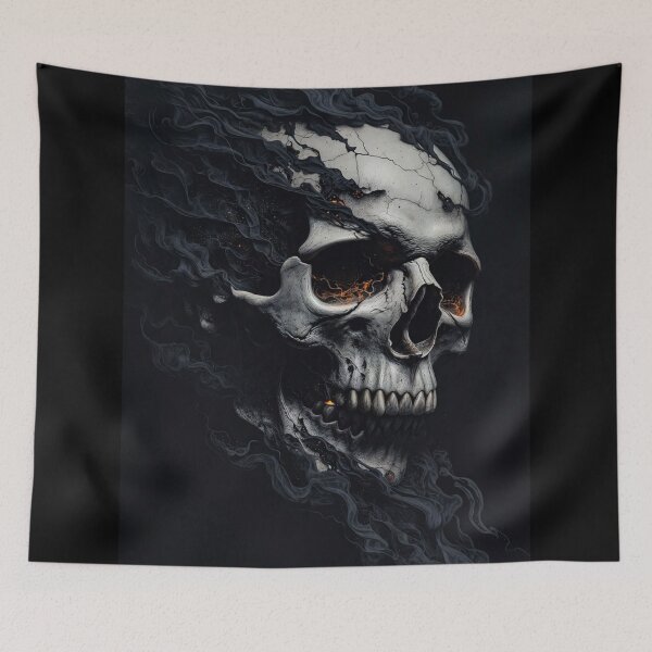 Item preview, Smoldering Infernal Skull - Dark Fantasy Ember and Smoke Art designed and sold by MakarenaCreate.