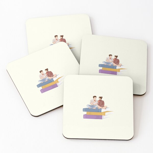 Item preview, Romantic Couple Reading on Stacks of Books Art designed and sold by Akira Design Store.