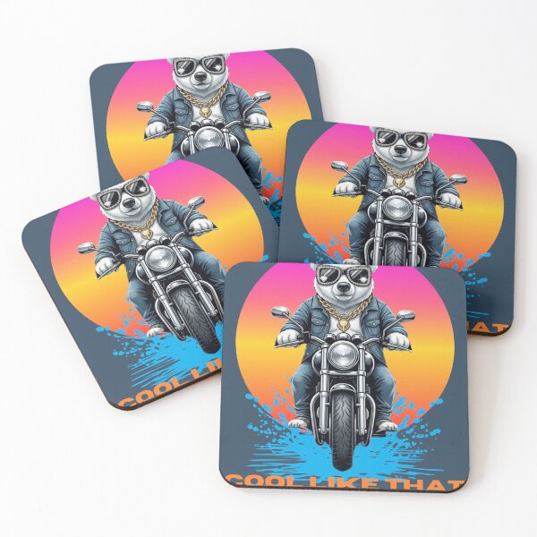 Item preview, Cool Polar Bear on Motorcycle - Urban Streetwear Retro Sun designed and sold by M.Store.