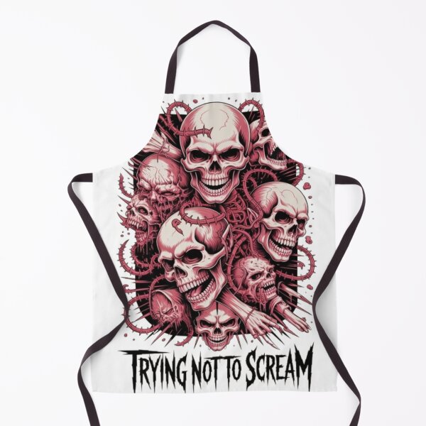 Item preview, Trying Not to Scream – Dark Skull Horror Graphic Tee designed and sold by NewUSShop.