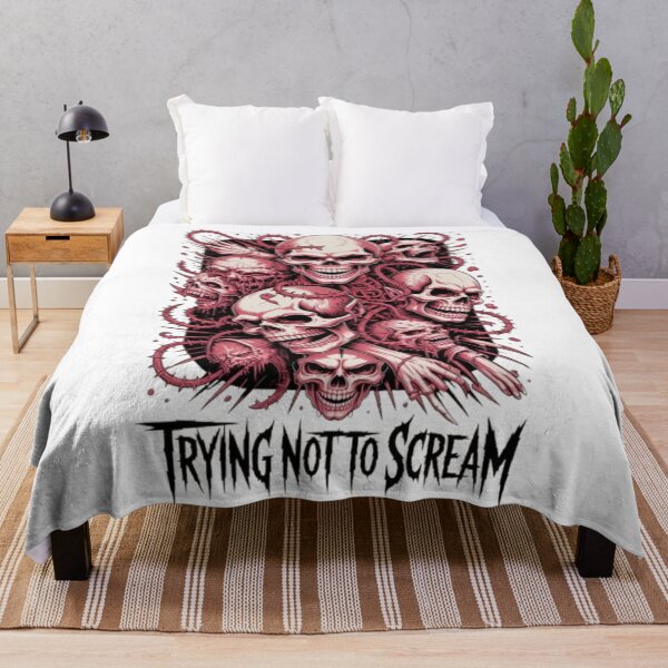 Item preview, Trying Not to Scream – Dark Skull Horror Graphic Tee designed and sold by NewUSShop.