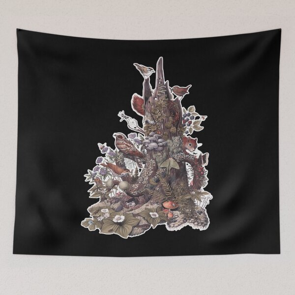 Item preview, Goblincore Tree Stump With Mushrooms designed and sold by rxwnubpjarb76.