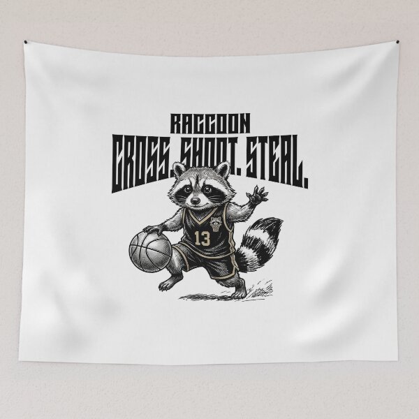 Item preview, Raccoon Basketball Star - Cross Shoot Steal Graphic  designed and sold by MotionBanana Art.