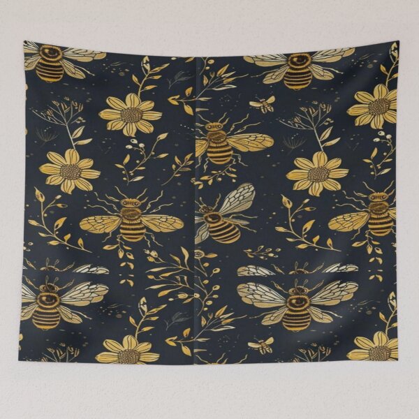 Item preview, Drawing of vintage golden honey bee  designed and sold by NivyasArtistry.